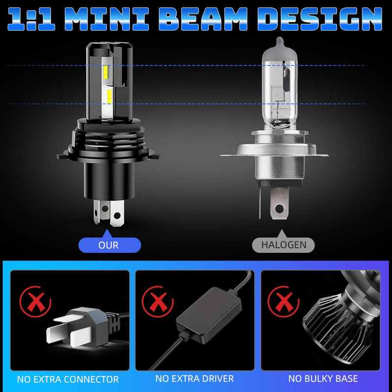 For Honda Fit 2006 2007 2008 2009 2010 2011 2012 2013 2014 2015 2016 2017 2018 2019 2020 Light Bulbs combo，H4 Hi-Lo Beam H11 Fog Light Bulbs,6000K White,800% Brighter Lightness(Pack of 4)