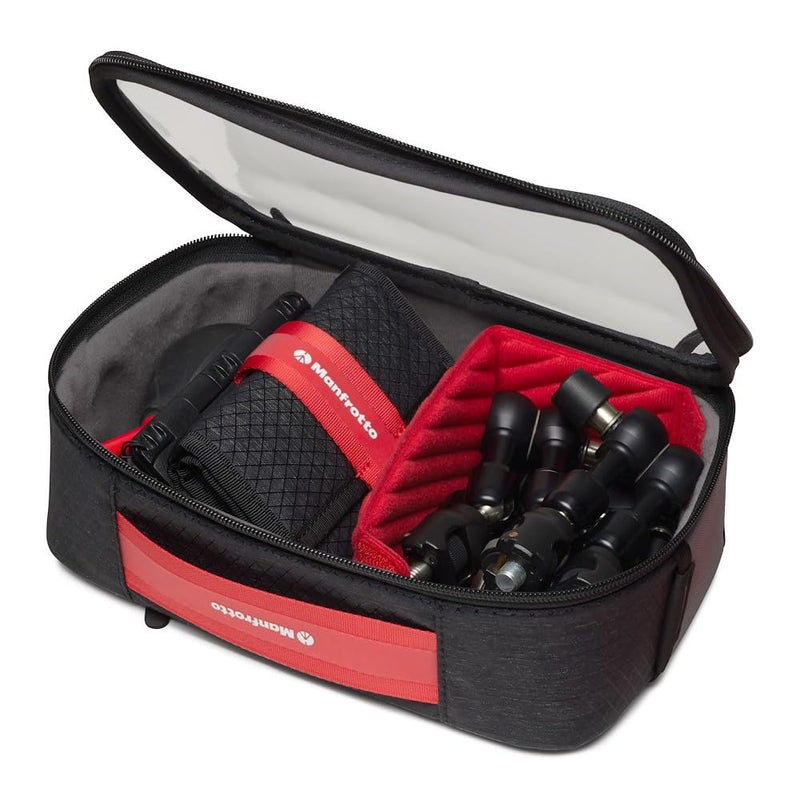 Manfrotto Pro Light Tech Organizer M Camera Accessories Pouch Medium for Batteries Chargers Cables (MB PL-to-M) Medium:External: 9.84 x 3.35 x 6.30" (25 x 8.… Black