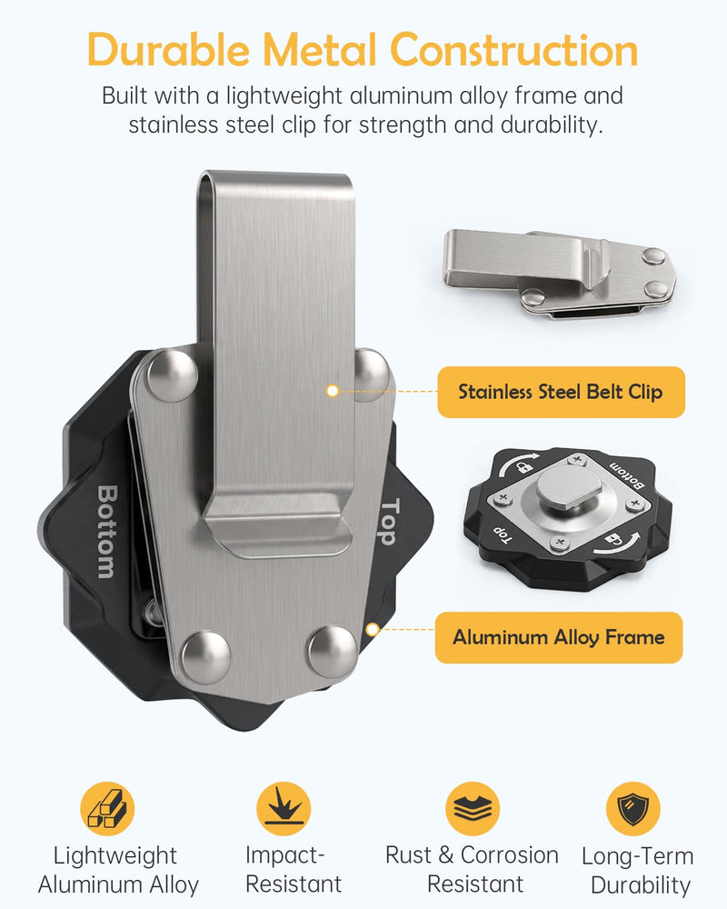 WEIGUZC Metal Clip Mount Compatible with Axon Taser Body Camera 2/3/4, Bodycam Holder for Belt, Vest & Uniform Webbing, Quick Release Rotating Camera Mount, Heavy Duty Metal Camera Mount Clamp