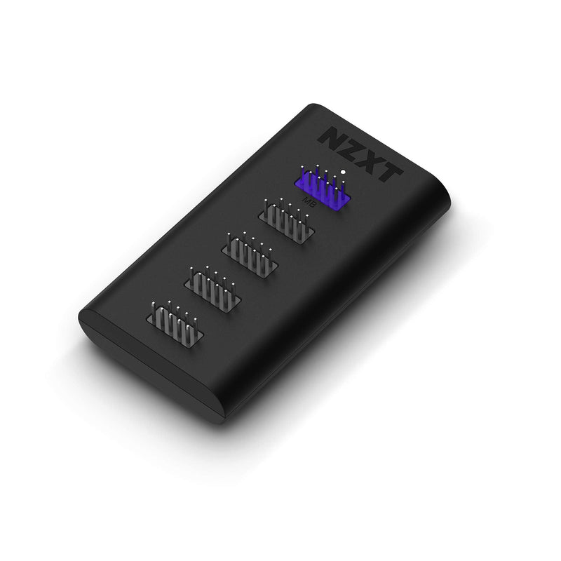 NZXT Internal USB Hub 3 - AC-IUSBH-M3 - 4 Internal USB 2.0 Ports - 3M Dual Lock Tapes - Magnetic Body - Plug and Play