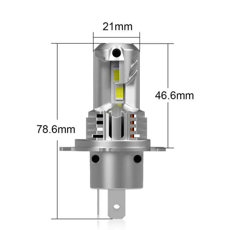 Latest H4 Light Bulbs Super Bright Upgraded 900% 60000LM Brightness,1:1 Halogen Mini Size,10-Year Lifespan,Plug and Play,H4/9003 Fog Bulbs,Pack of 2 H4/9003