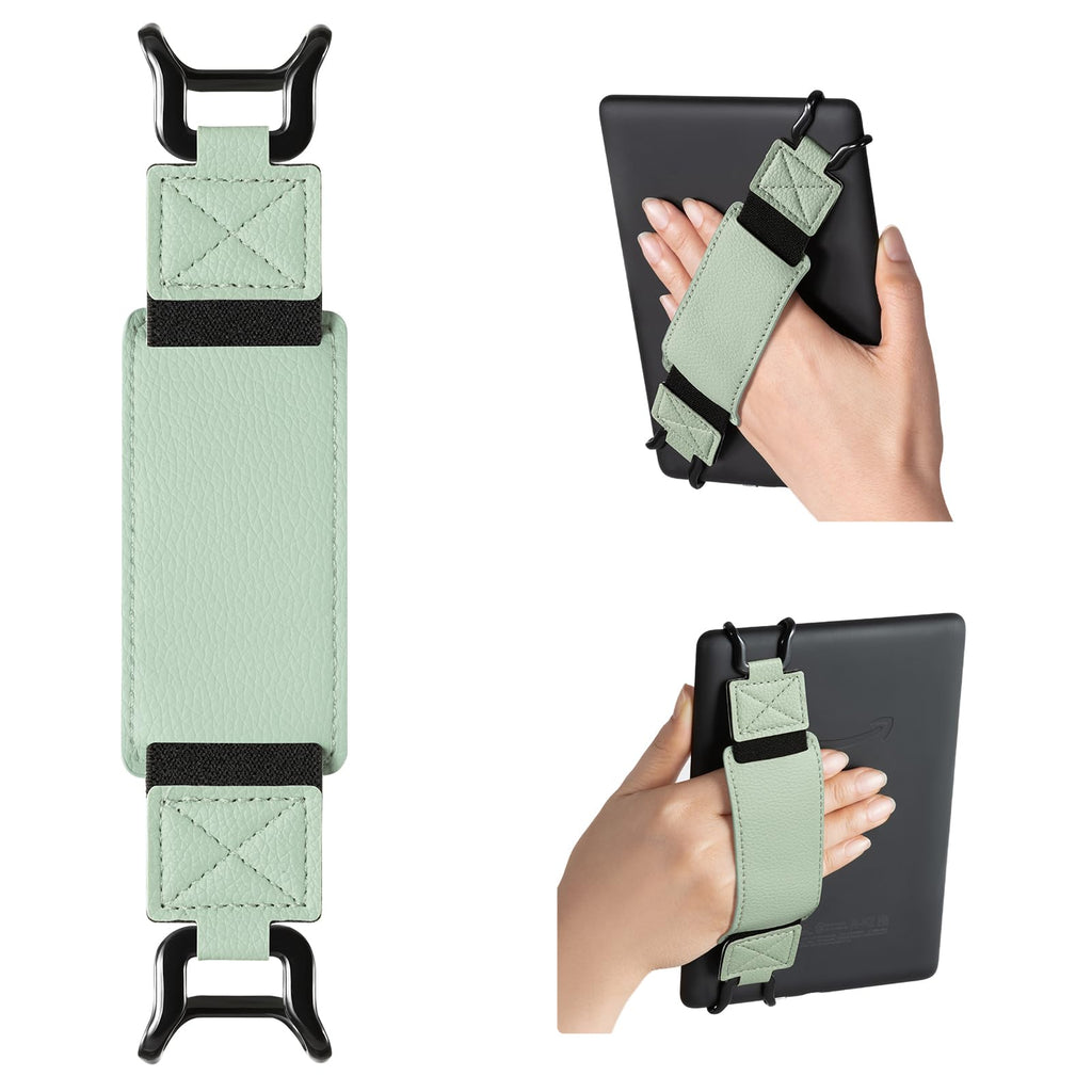 CoBak Secure Hand Strap for kindle paperwhite and Tablets - Versatile and Lightweight Finger Grip Holder for 6.8-9" Kindle/Kobo/Voyaga/Lenovo/Sony E-Book Tablet - High Elasticity, Sagegreen-2 6.8-9"