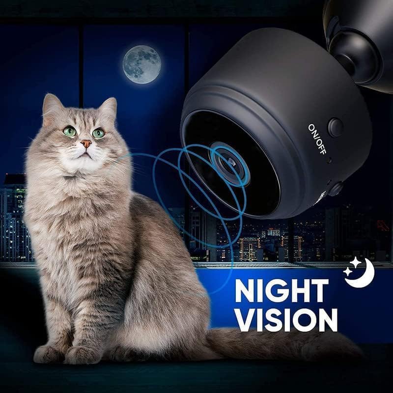 4Packs WiFi Hidden Camera 1080P Night Vision Home Security Cam for Pet Baby | Portable Wireless Indoor Cam, Motion Detection, Remote Live Viewing, Easy Setup for Home Pet Baby Surveillance BN-Black