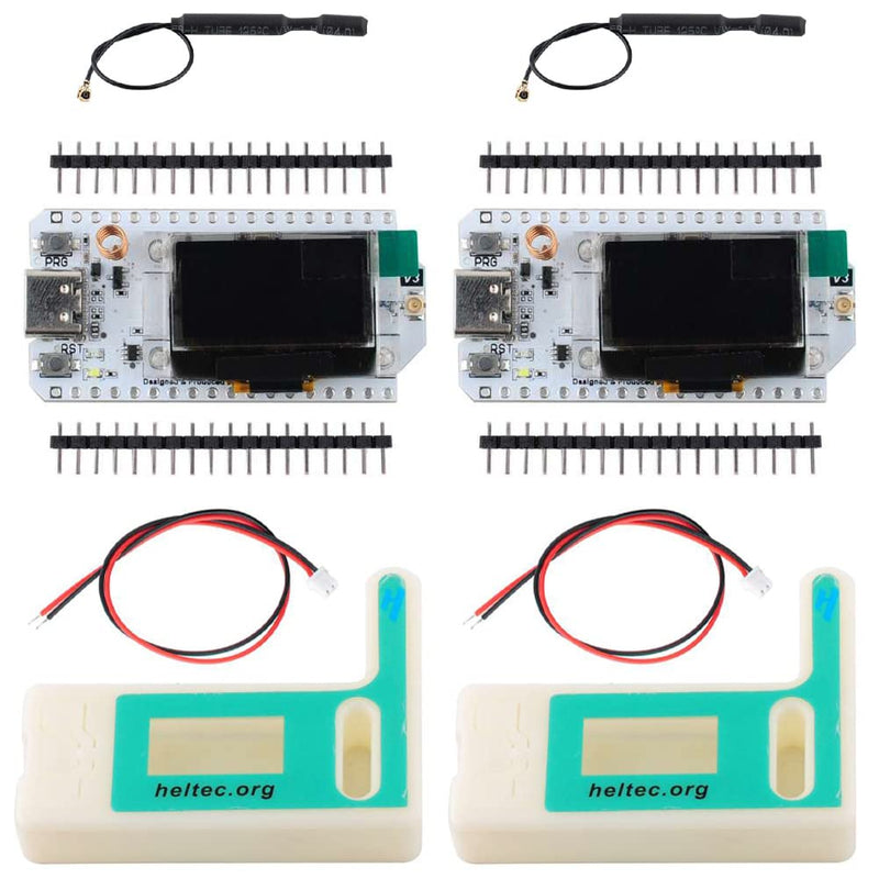 2 Sets 915MHZ ESP32 Lora V3 WiFi+BLE Development Board + 2pcs 915MHz 5DBi LoRa Antenna