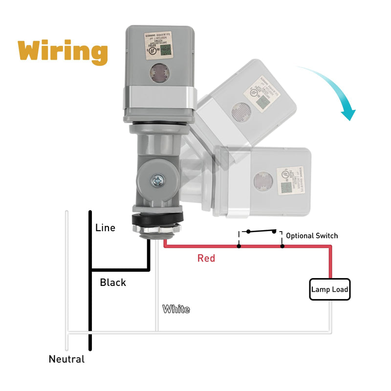 4 Pack Photo Cell for Outdoor Lighting Dusk to Dawn Sensor Photoelectric Switch for Porch Yard LED Flood Lights, 120VAC 50/60Hz Photocell Sensor IP54 Waterproof 4