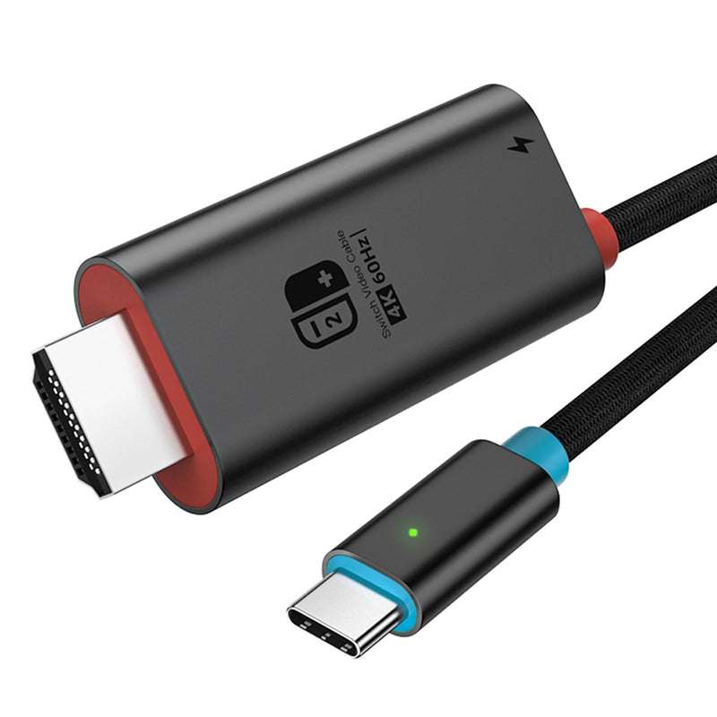 USB C to HDMI Cable Adapter for Switch 2 Dock Station, 4K@60Hz HDR, 6.6ft PD3.0 100W, Portable Travel TV Dock Connector Compatible with Nintendo Switch 2 (V22+)/2017/OLED, Steam Deck, ROG Ally