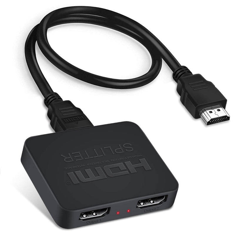 HDMI Splitter 4K@60Hz, avedio links HDMI Splitter 1 in 2 Out, HDMI Splitter for Dual Monitors Only Duplicate/Mirror Screens, Support HDMI2.0b, HDCP2.2, 18.5Gbps, Auto Scaling, Full HD 1080P 3D 1x2 4K@60Hz