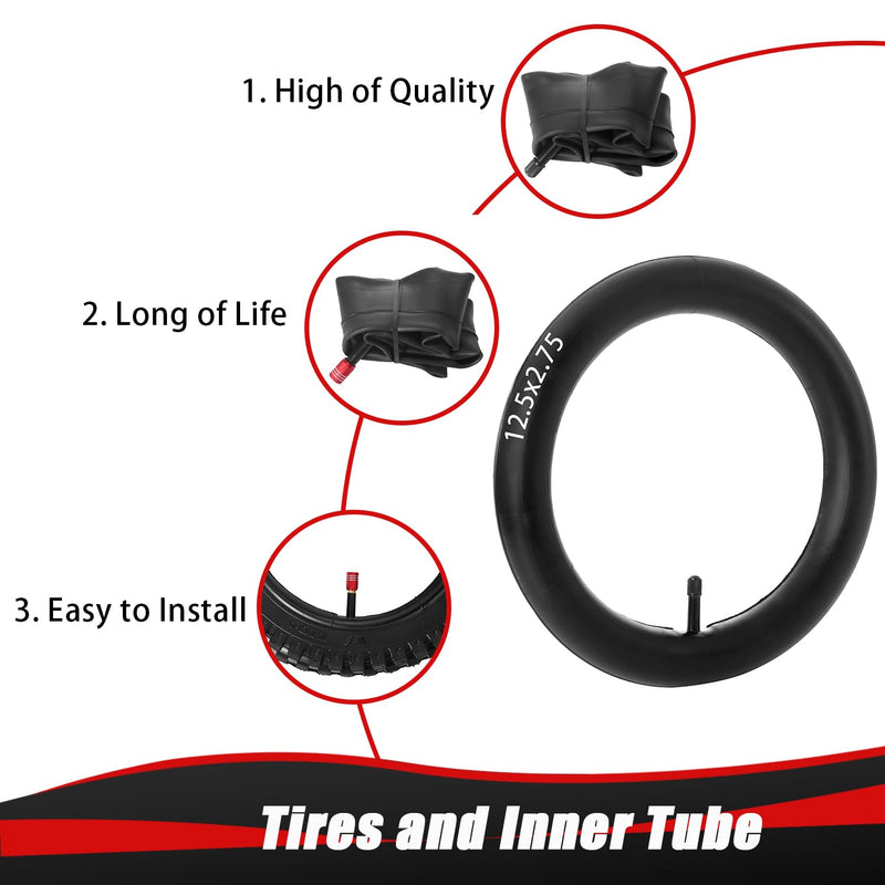 KAMIER 12.5x2.75 (12-1/2x2.75) Inner Tube for Razor MX350 MX400 ZR350 SX350 Mcgrath Dirt Bike E-Zip E500 E750 X-Treme X-560 Kids Electric Mini Dirt Rocket Bike Gas Scooter Tire Tube Heavy Duty Parts