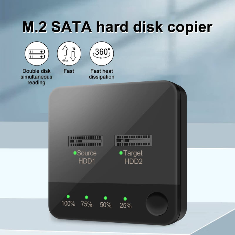 VR robot m.2 SATA Docking Station, M.2 Duplicator Clone Docking Station Converter with mSATA SSD Storage Box,Support Offline Clone duplicator and one- Key Disk Copy Function