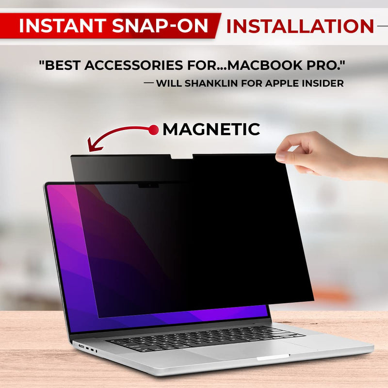 Magnetic Privacy Screen for MacBook Pro 16 Inch (2021, 2022, 2023, M1, M2, M3, Pro, Max) Removable Laptop Privacy Filter Shield and Anti-Glare Protector MacBook Pro 16 Inch (2021-2023, M1 M2 M3 Pro Max)