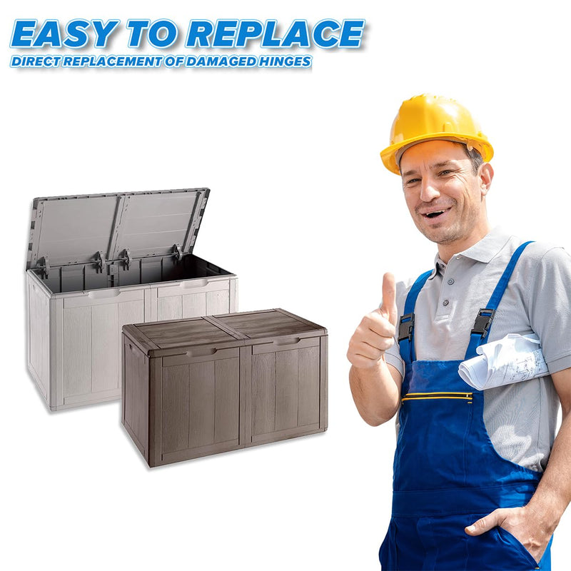 2Pcs Keter Hinge Replacement for Keter Deck Box, Replacement Parts for Keter Storage Cabinet (Screws Not Included)