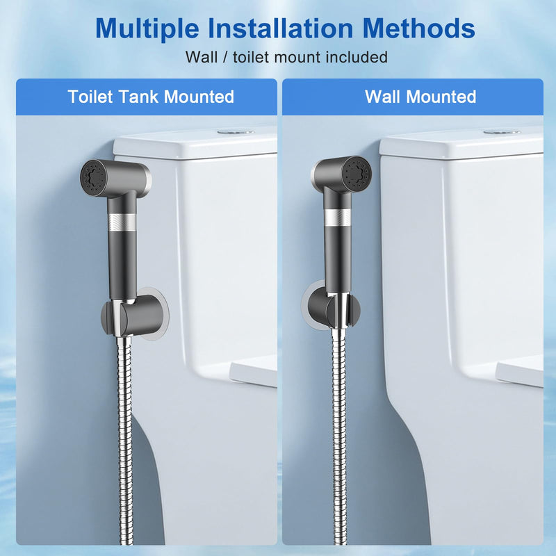 FEELSO Handheld Bidet Sprayer for Toilet with Filtered, Adjustable Water Pressure Jet Spray with Leak-Proof Toilet Hose-Feminine Wash Baby Cloth Diaper Washer, Pet Shower & Muslim Shower