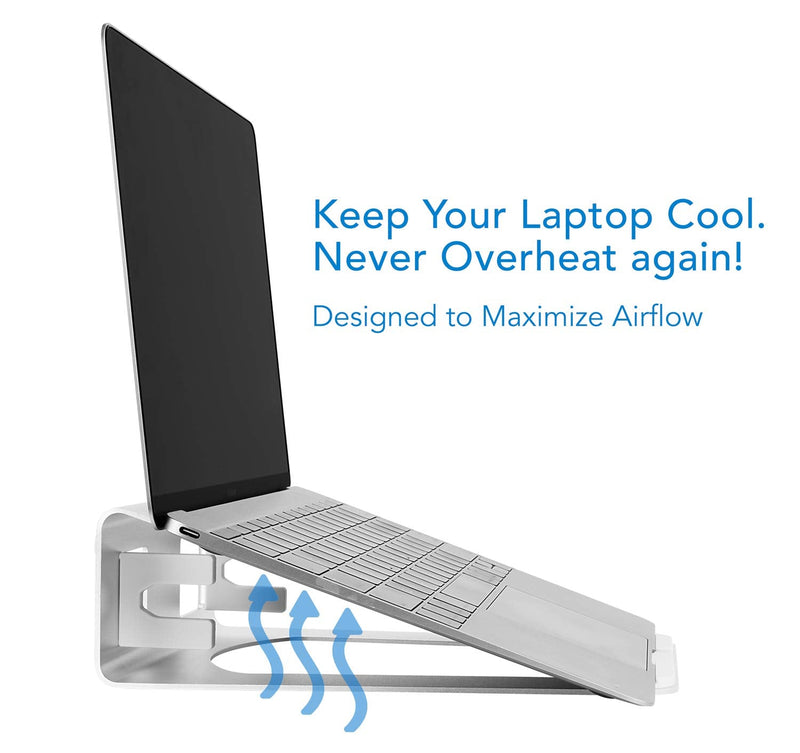 Mount-It! Vertical Laptop Stand - Aluminum 2 in 1 Riser for Desk | MacBook Air and Pro Holder