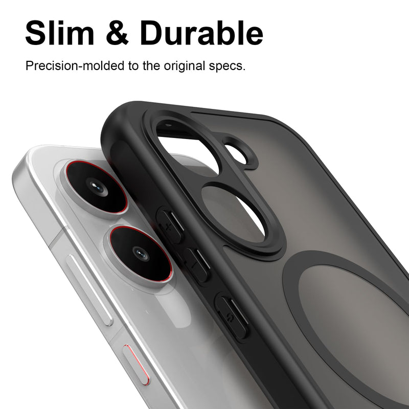 QUIETIP Magnetic Case for Poco X8 Pro with Screen Protector,[Compatible with MagSafe] Translucent Matte Drop Protection Cover,Black Black