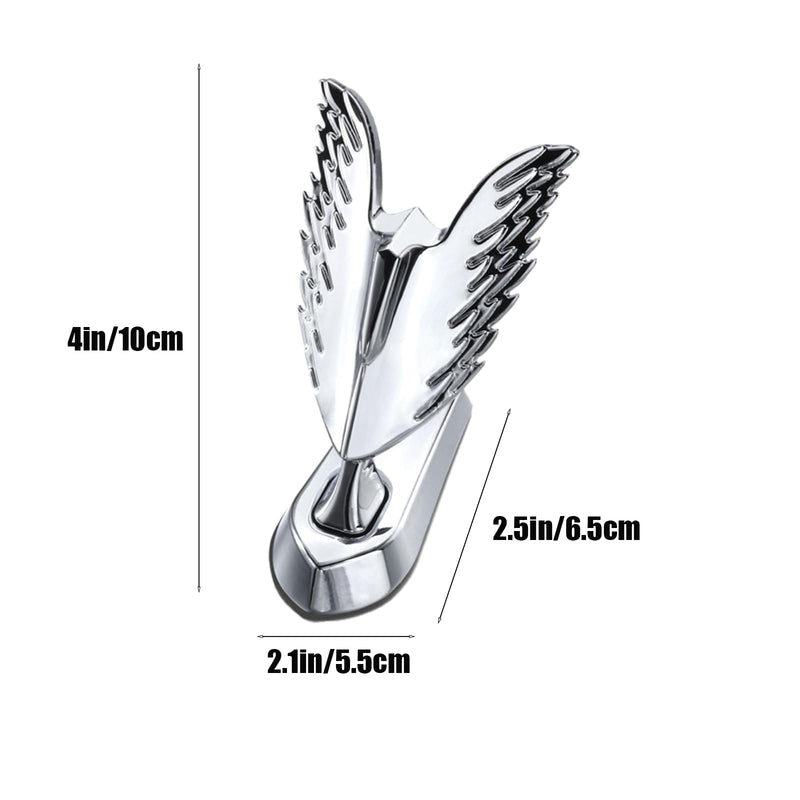 Angel Wings Hood Ornament,Car Chromed Metal Hood Ornament Electroplating,Front Hood Sticker, Car Decoration Accessories