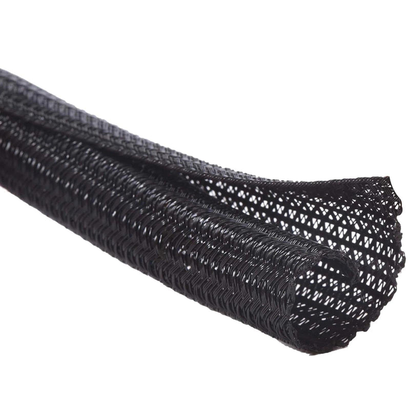 4/5 Inch Ebike Cable Management Sleeve Black for Electric Bike Wire Cover | 4/5 inch ebike cable sleeve, self-wrapping mesh tube, cut-to-fit 1.64ft x2, -40~302°F retardant, 4 cable clamps