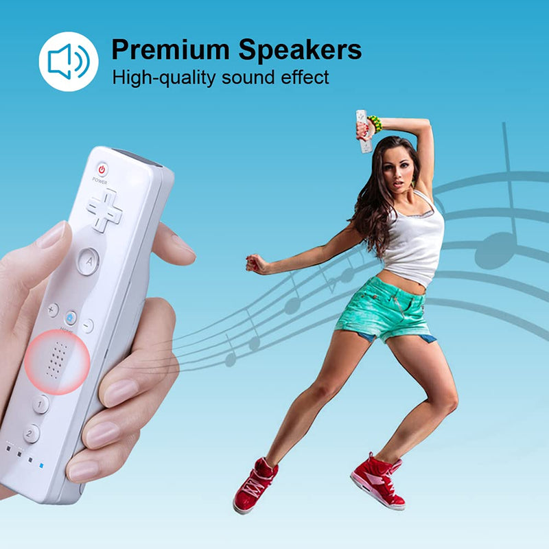 ADHLEK Wii Controller 2 Pack,Wii Remote Controller for Nintendo Wii,White | with Silicone Case and Wrist Strap white