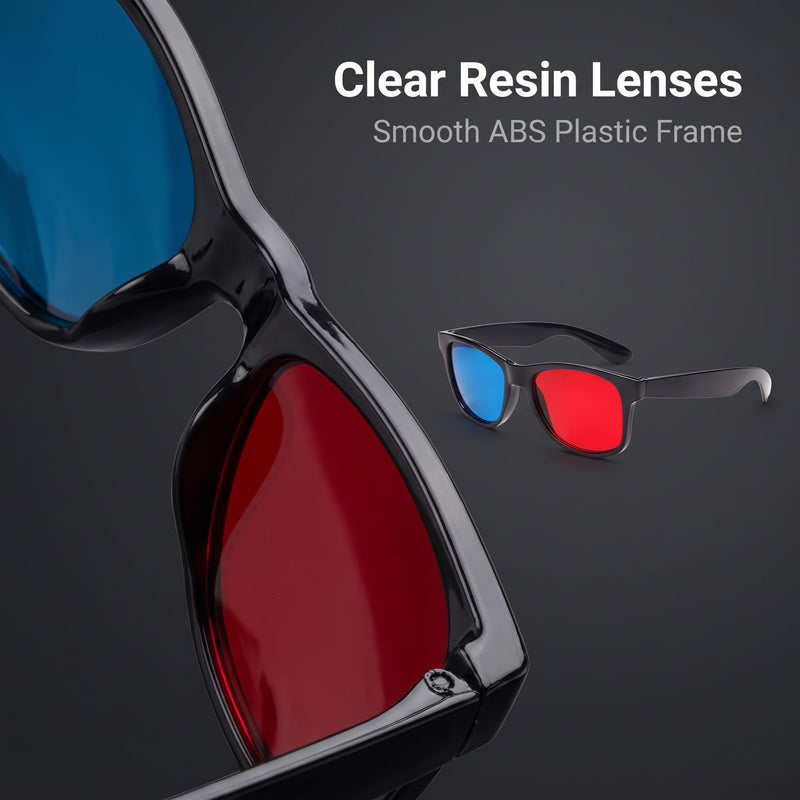 4 Pcs Red and Blue 3D Glasses Universal TV Movie Dimensional Video Frame 3D Glasses DVD Game Glass 3D Style Glasses for 3D Movies Games, 3D Viewing Glasses, Televisions and Video