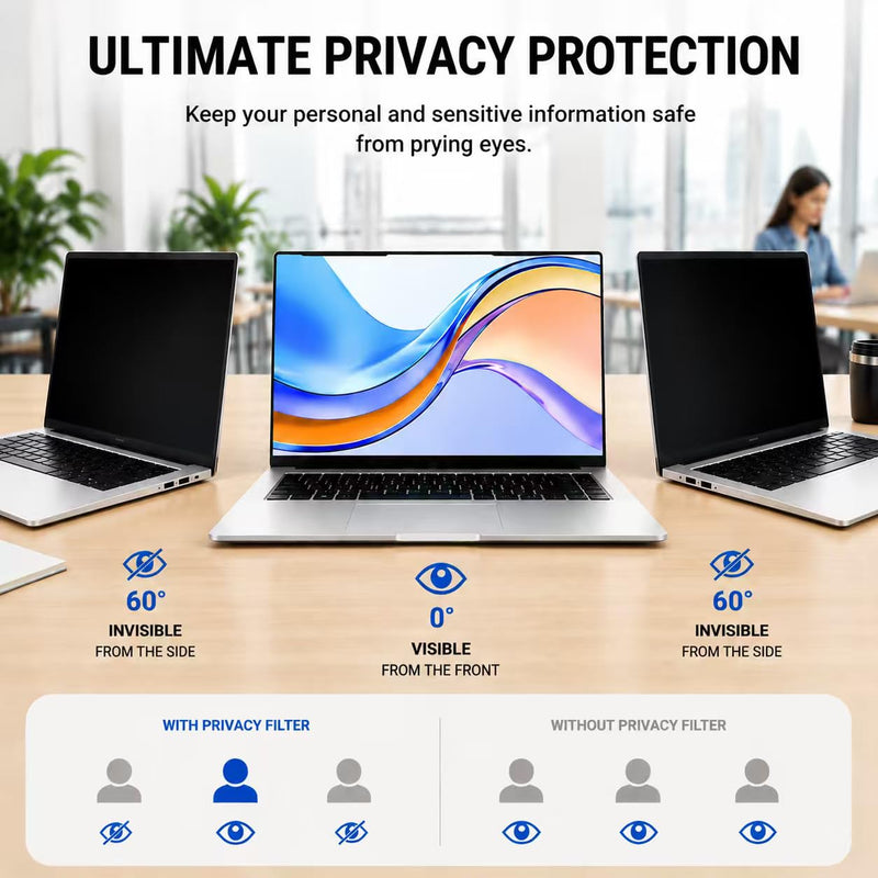 14 Inch Laptop Privacy Screen 16:9 Aspect Removable Anti Glare Blue Light Filter Protector