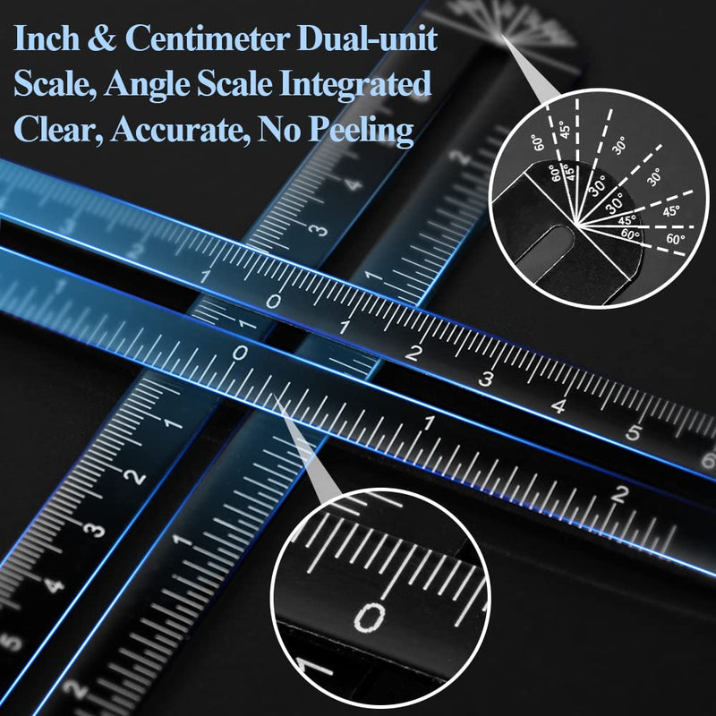 16-Sided Multi Angle Measuring Ruler, Angle Finder with Opening Locator | Heavy-duty aluminum alloy design for precise marking and layout on tile, flooring, roofing and carpentry projects