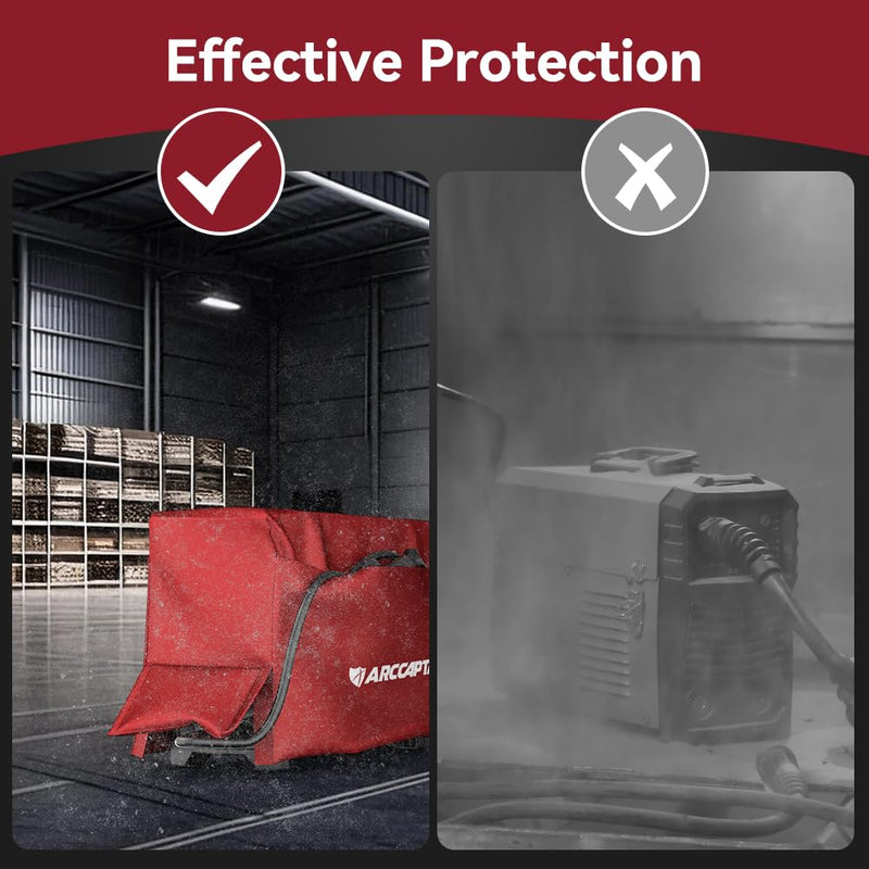 ARCCAPTAIN Welder Cover, Waterproof Protective Cover, Reusable and Foldable Dust Cover - Welding Machine Accessory Red 20" x 14.17" x 8"