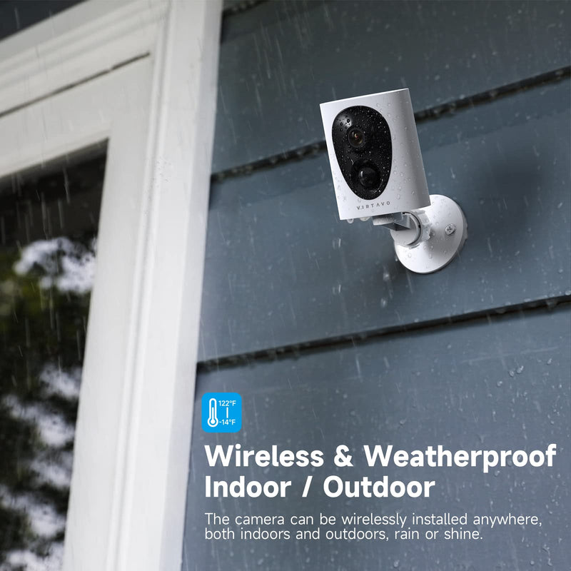 virtavo Security Cameras Wireless Outdoor, Battery Powered Starlight Color Night Vision Weatherproof, Surveillance WiFi Home Camera Outside, AI Motion Detection, Compatible with Alexa 1080P Starlight Battery Cam