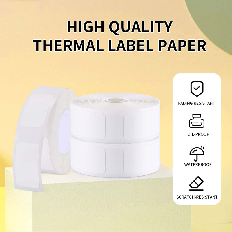 Label Maker Tape - 6 Rolls(1260 Pieces) Compatible for D11/D110/D101 Printer Paper Stickers Waterproof Standard Laminated Tear-Resistant Office Home Name File Folder Clothes (0.59x 1.18 Inch, White)