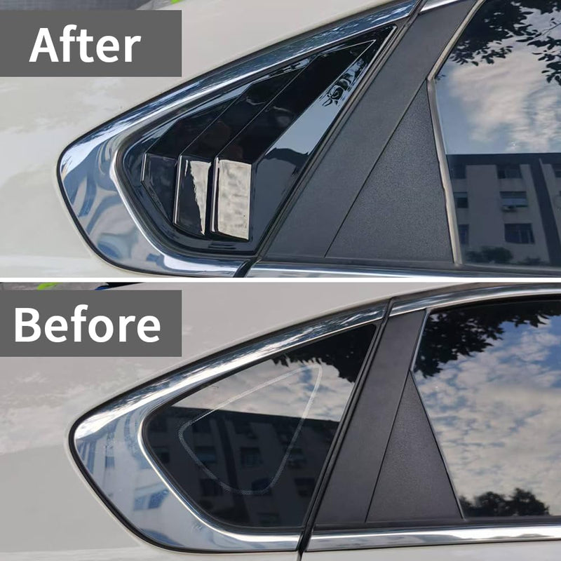 Window Louvers for Kia Forte Sedan 2019 2020 2021 2022 2023 2024 Rear Side Window Louvers Sport Style Blinds Cover Air Vent Shades Panel Auto Exterior ABS Decorate Accessories 2PCS/Set (Glossy Black) Glossy Black