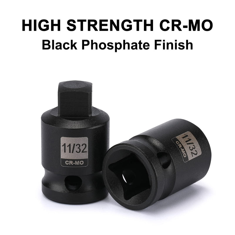  [AUSTRALIA] - Mayouko 11PCS 3/8" Drive SAE Pipe Plug Socket Set, Tapered Male Square Drive, Chamfered Female Square Drive, CR-MO
