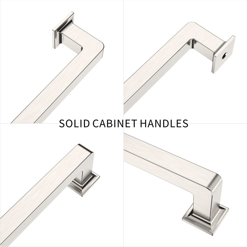 FILTA 3 Inch(76mm) Hole Centers Brushed Nickel Cabinet Pulls(Set of 10),Silver Cabinet Pulls Zinc Alloy Kitchen Cabinet Handles Cabinet Hardware for Cabinets Cupboard Drawer 3 inch Hole Center 10-Pack