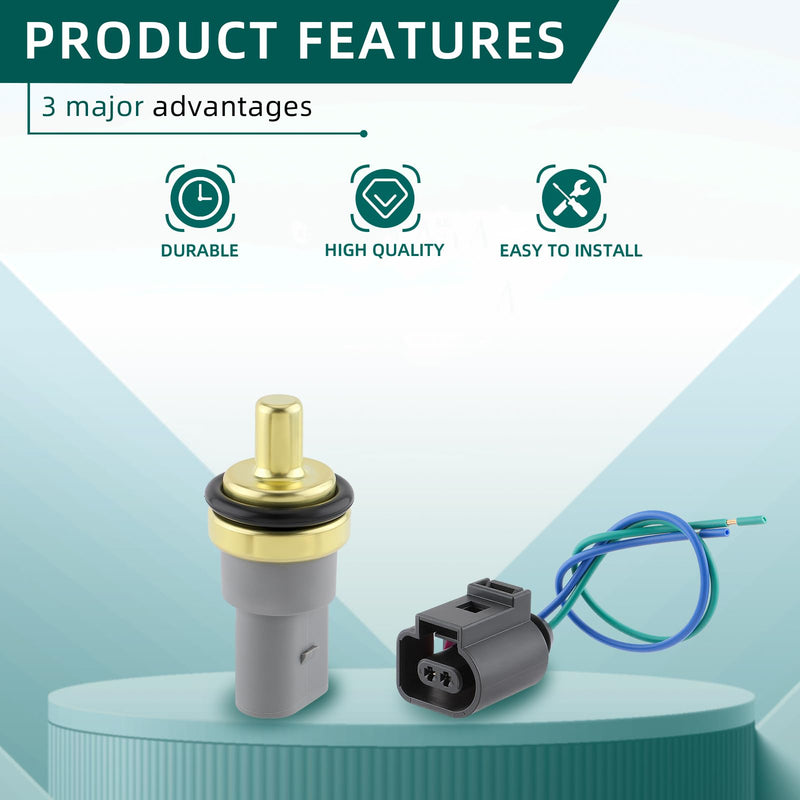 AUTOKAY 06A919501 Water Coolant Temperature Sensor Fits for Audi A4 A6 A8 S4 S6 S8 RS4 RS6 TT Allroad Quattro for VW Passat Beetle EuroVan Jetta Golf for Porsche 1996-2014 W/Connector Harness Pigtail