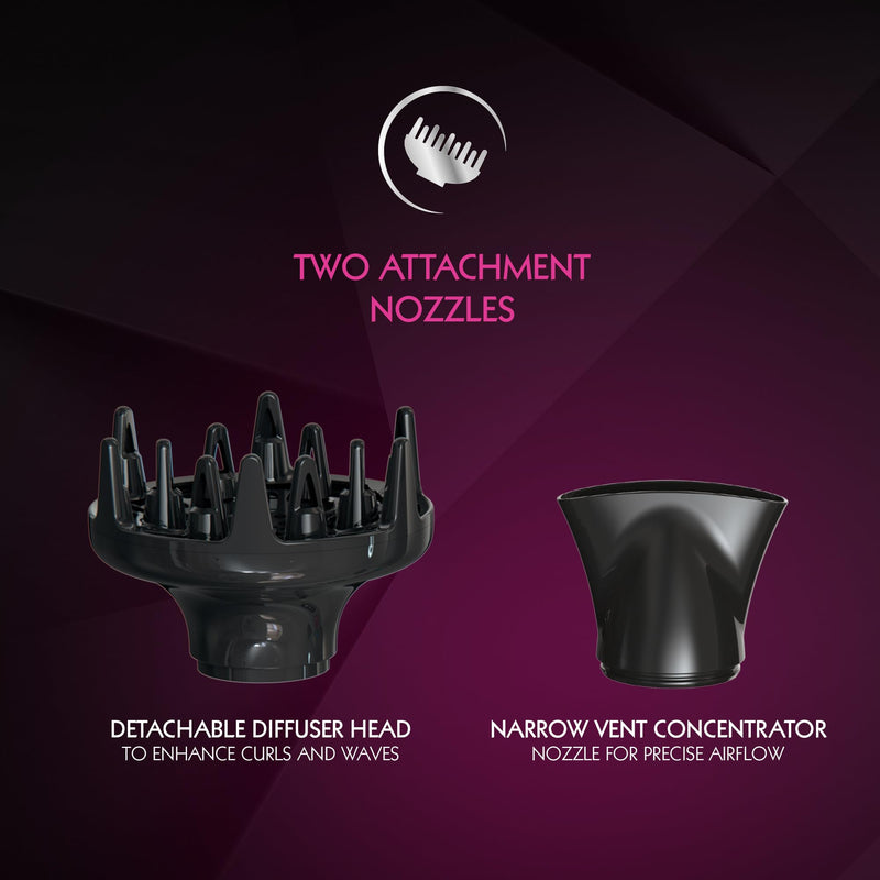  [AUSTRALIA] - Wahl Ionic Smooth Hairdryer,Cool Shot Button, 3 Heat and 2 Speed Settings, Quick Dry Airflow, Fast Drying, Reduce Static, Black