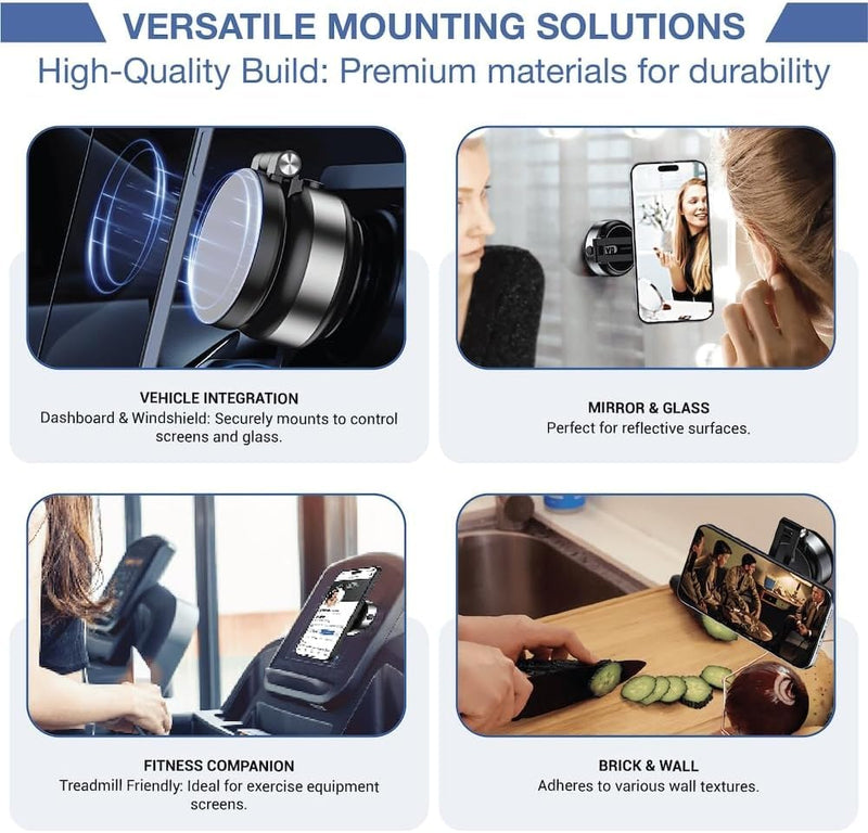 Electric Vacuum Magnetic Car Phone Mount,Vacuum Suction Car Phone Holder Hands-Free,Adjustable Foldable Magnetic Suction Cup Phone Mount,Strong Magnetic Car Mount for Smooth Surface(New-Black) New-Black