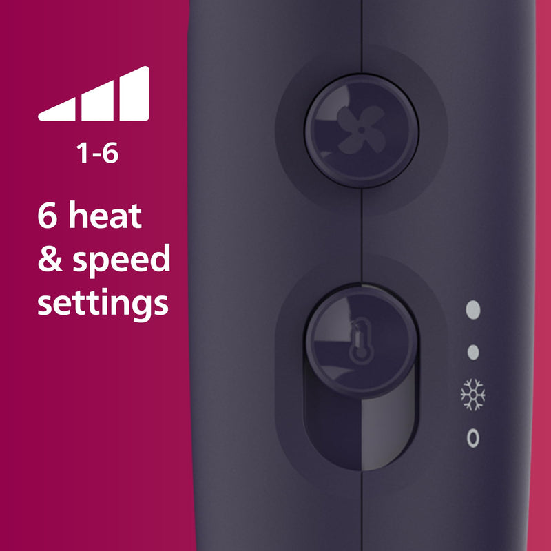 Philips Hair Dryer 3000 Series, ThermoProtect Attachment, with Nozzle, 2100W, Model BHD340/13