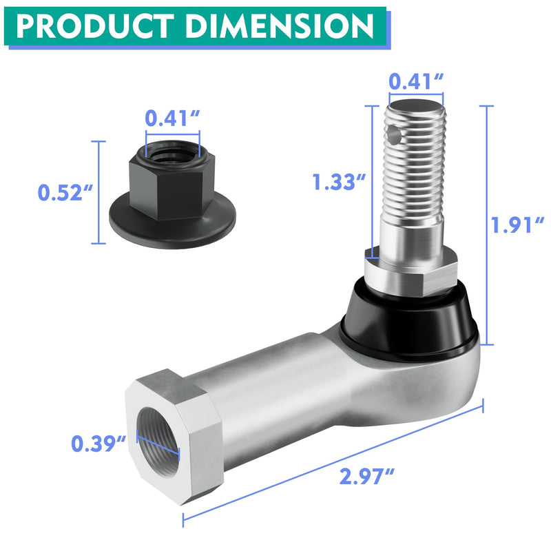 Drive-up Club Car Tie Rod Ends, Club Car Precedent Tie Rod End for Club Car Precedent 2004-Up and Club Car Tempo 2018-Up Gas or Electric Models, OEM102022601 102288301