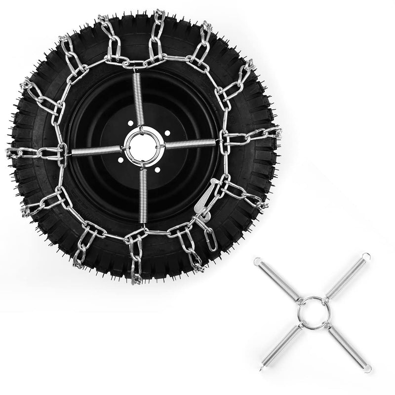 1 Pair Tire Chain Tensioners Snow Chain Tensioners for Lawn Tractor, Garden Tractor Rider, Snow Blower(18x7.5-8,18x8.5-8, 18x9.5-8, 20x8.0-8, 20x10-8) 4 Link Chain-005
