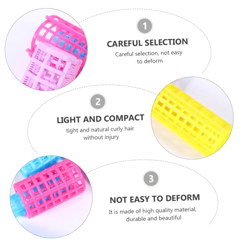 Hair Rollers Plastic Hair Curlers No Heat Self Grip 20 Pack Roller for Wet Reusable Styling Tools for Home Salon Use Compact Travel Hairdressing Curlers