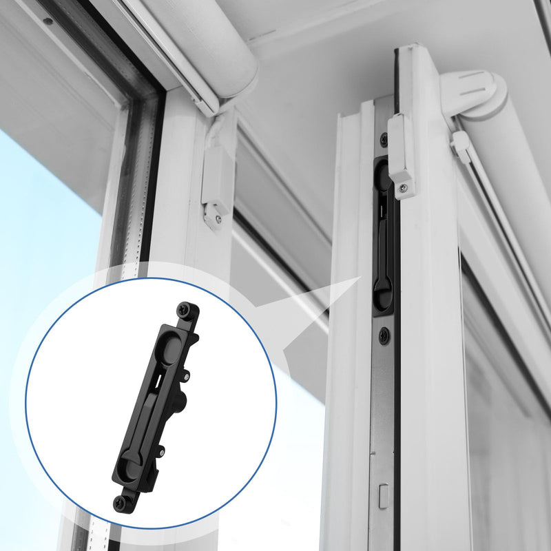 Blulu Flush Mount Extension Bolt 17 Inch Stainless Steel Lever Extension Door Flush Bolt for Commercial Aluminum Steel Door for Inactive Leaf Black 2