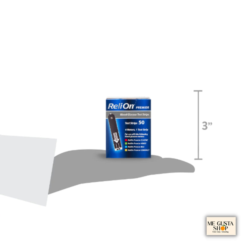 ReliOn Premier Blood Glucose Test Strips, 50 Count, + me Gusta Sticker