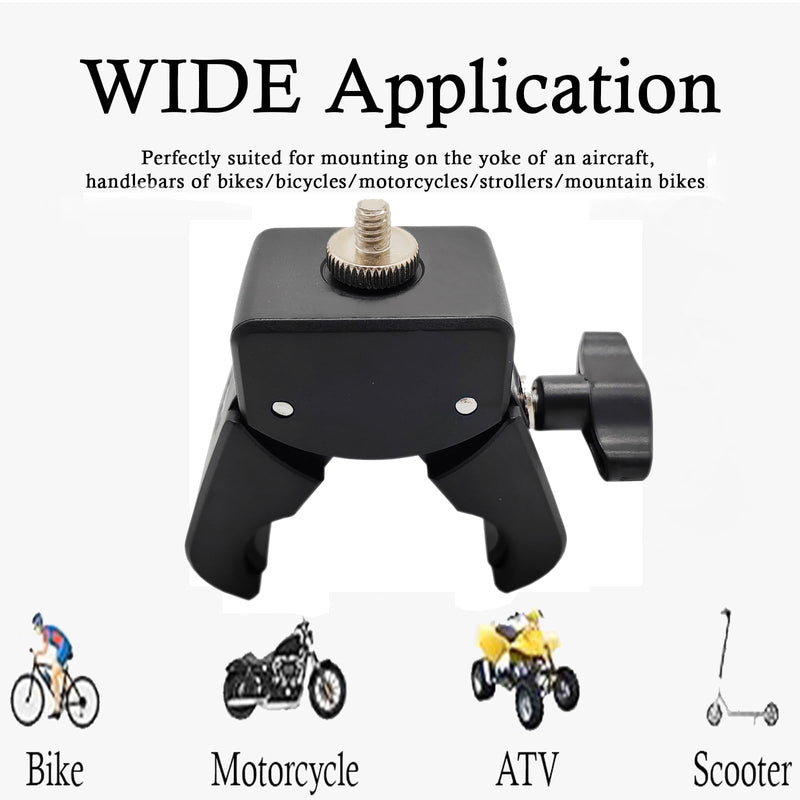 Camera Clamp Mount Monitor 360 Degree Ball Head Arm Adapter with 1/4"-20 Thread Compatible with Canon Nikon DSLR Camera Compatible with Gopro/Led Light Stand (1/4" Male Screw clamp) 1/4" male screw clamp