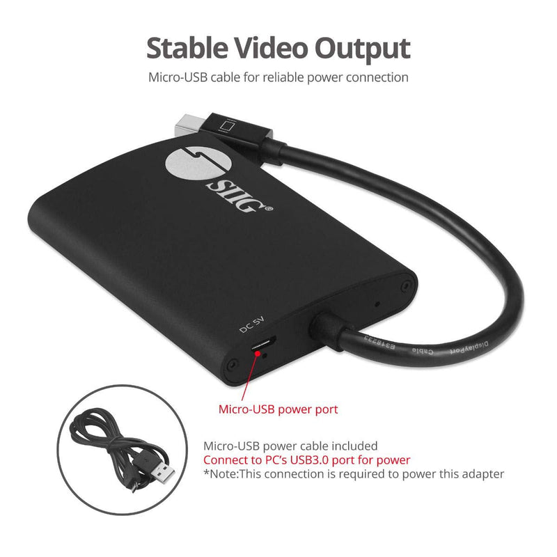 SIIG 2-Port Mini DisplayPort 1.2 to 2 DisplayPort MST Hub Video Splitter, Not for HDMI, DisplayPort Daisy Chain Monitor, Not for MacOS, TAA Compliant (CE-DP0J11-S1) 2x DisplayPort