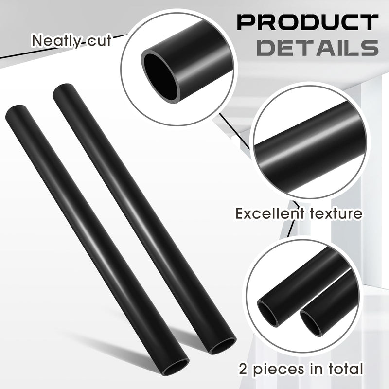 Landical 2 Pcs 1.5 Inch x 2 ft Black ABS Pipe DWV Drain Pipe Plastic Fittings for Drain Waste and Vent