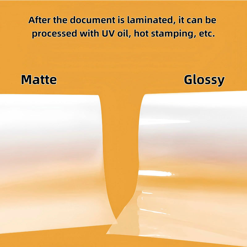 12.5 in x 656 ft Glossy Thermal Laminating Film, 1" Poly-in Core for Hot Roll Laminating Machine 28 mic Thickness