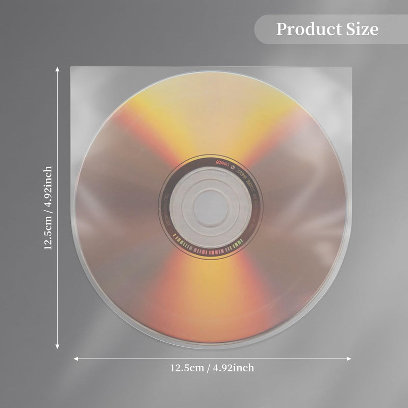 50 PCS CD/DVD Inner Sleeves – Anti-Static Round Bottom Clear Transparent Plastic Sleeves for 5-Inch CD, DVD, Mini LP Storage, Protect Discs for Album or Jewel Case 50