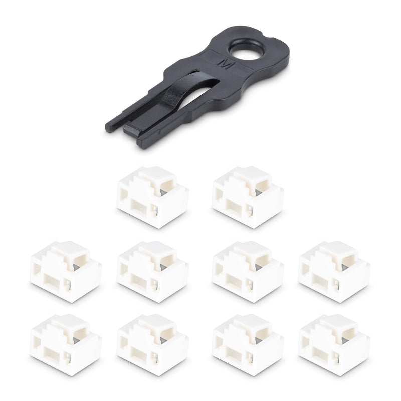 StarTech.com RJ45 Port Locks - 10 Pack w/Security Key, Locking RJ45 Port Blocker/Dust Cover, Reusable Ethernet Port Protector
