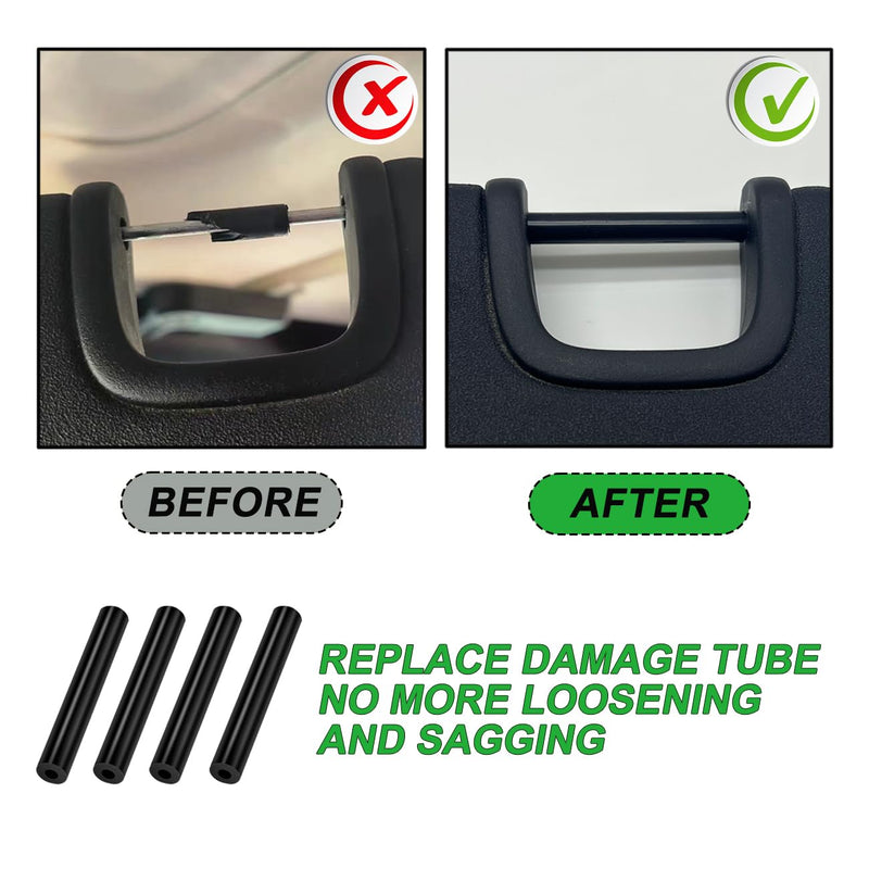 Sun Visor Repair Kit for Jeep Wrangler JK JKU 2007-2017 Repair Tubes for Left & Right Side Sunvisor,4Pcs(Black)