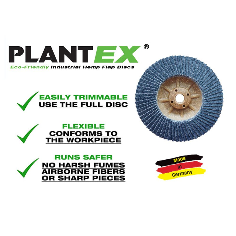 CS UNITEC | 93564 | PLANTEX® Spitfire Premium Zirconia 4 1/2" Dia, 40 Grit, 5/8"-11 Arbor (Pack of 10) - Made in Germany 4.5"