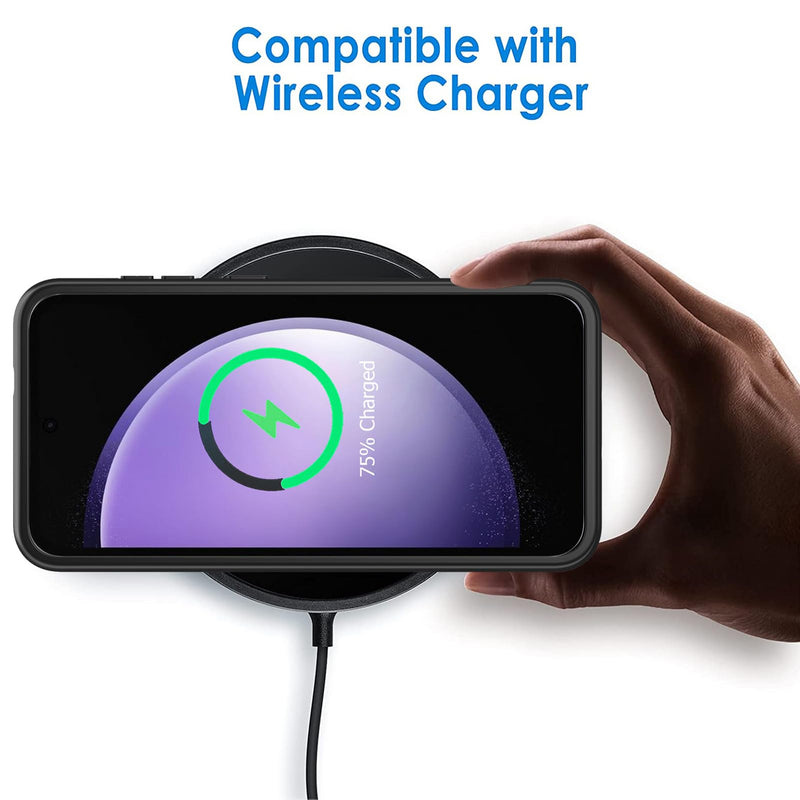 Battery Case for Galaxy S23 FE,Upgraded 12000mAh High Capacity Rechargeable Portable Protective Extended Charger Case Wireless Charging Compatible with S23 FE(6.4 inch) Charging Case & Carplay Black