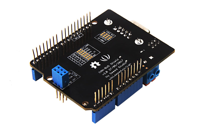 Seeed Studio CAN-Bus Shield V2 Compatible with Arduino for Controller and Transceiver, Arduino Shield Adopts MCP2515 and MCP2551.