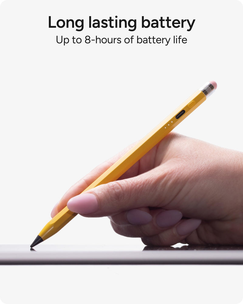 ZAGG Oxford Stylus for iPad Pro 11/13 M4 M5, iPad Air 11/13 M2 M3 M4, iPad 10/9/8/7/6th Gen/A16, Mini 6/5 A17 Pro—Pencil with Palm Rejection, Tilt Sensitivity, & Fidget Clicker Gen 3 Yellow
